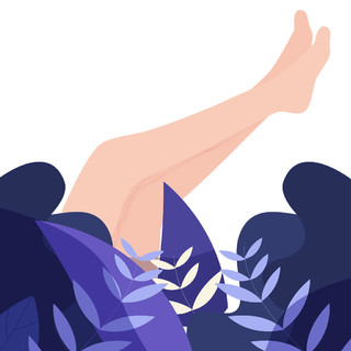艺术感app矢量插图热带树叶美腿植物简约png素材
